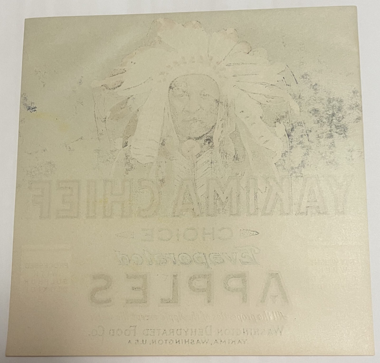 Vintage 1940s Yakima Chief Crate Label, Native American, WA