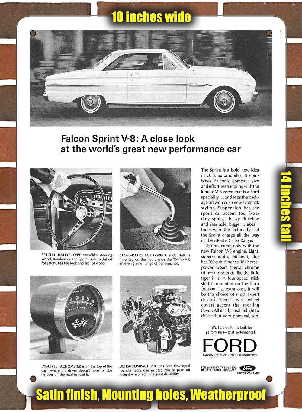 Metal Sign – 1963 Ford Falcon Monte Carlo _- 10×14 inches