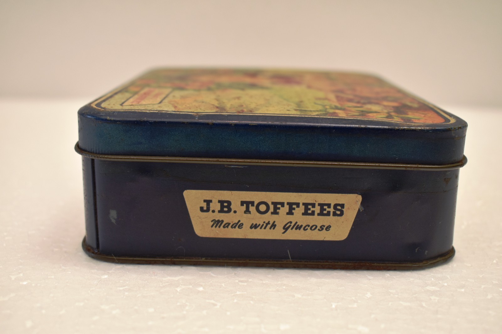 Vintage J.B. Mangharam Toffees Empty Advertising Tin Box Gwalior India Child Art