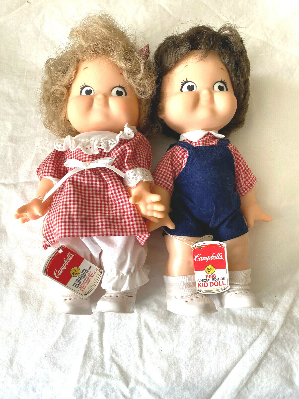 VINTAGE Cambell’s Special Edition Kid Doll 1988 GIRL & BOY SET Campbell’s Soup