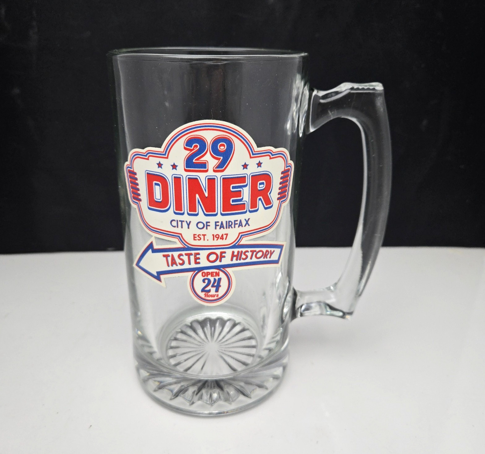 29 Diner Restaurant Glass Tankard Beer Stein Mug Logo Historic Landmark