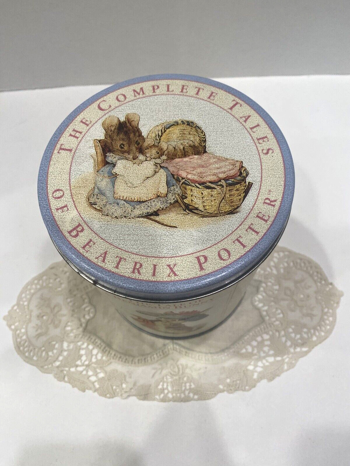 Vintage Peter Rabbit ” Complete Tales of Beatrix Potter ” Collector Tin Canister