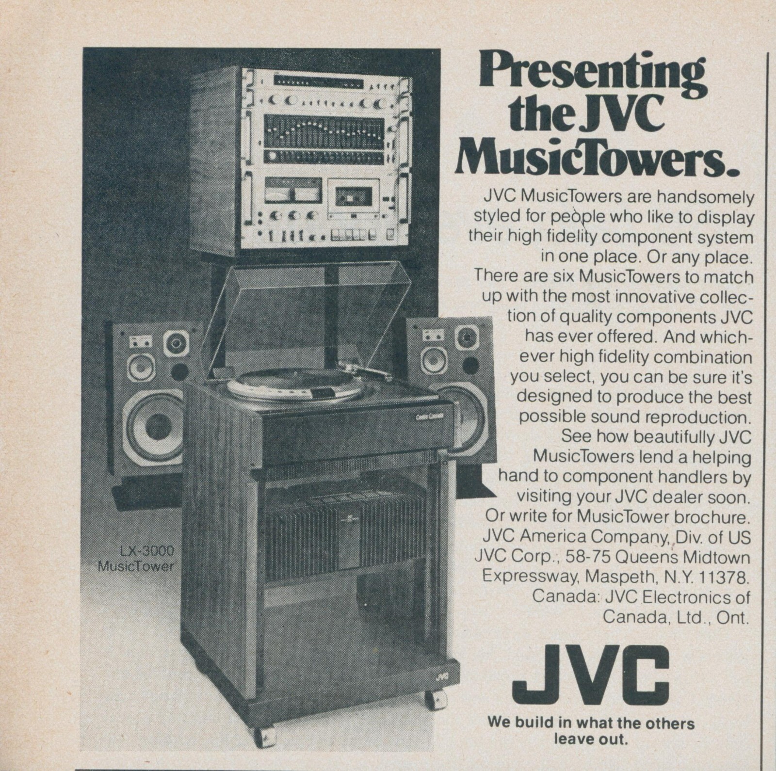 1978 JVC Music Towers Display Stereo System Innovative Vintage Print Ad SI2