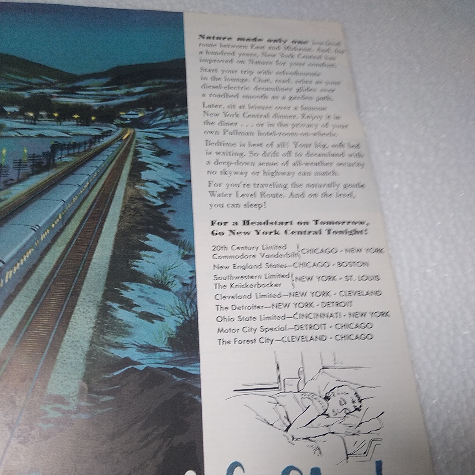 New York Central Railway System 1950s Print Advrt 6.5×10 pick 2 others get 3/24
