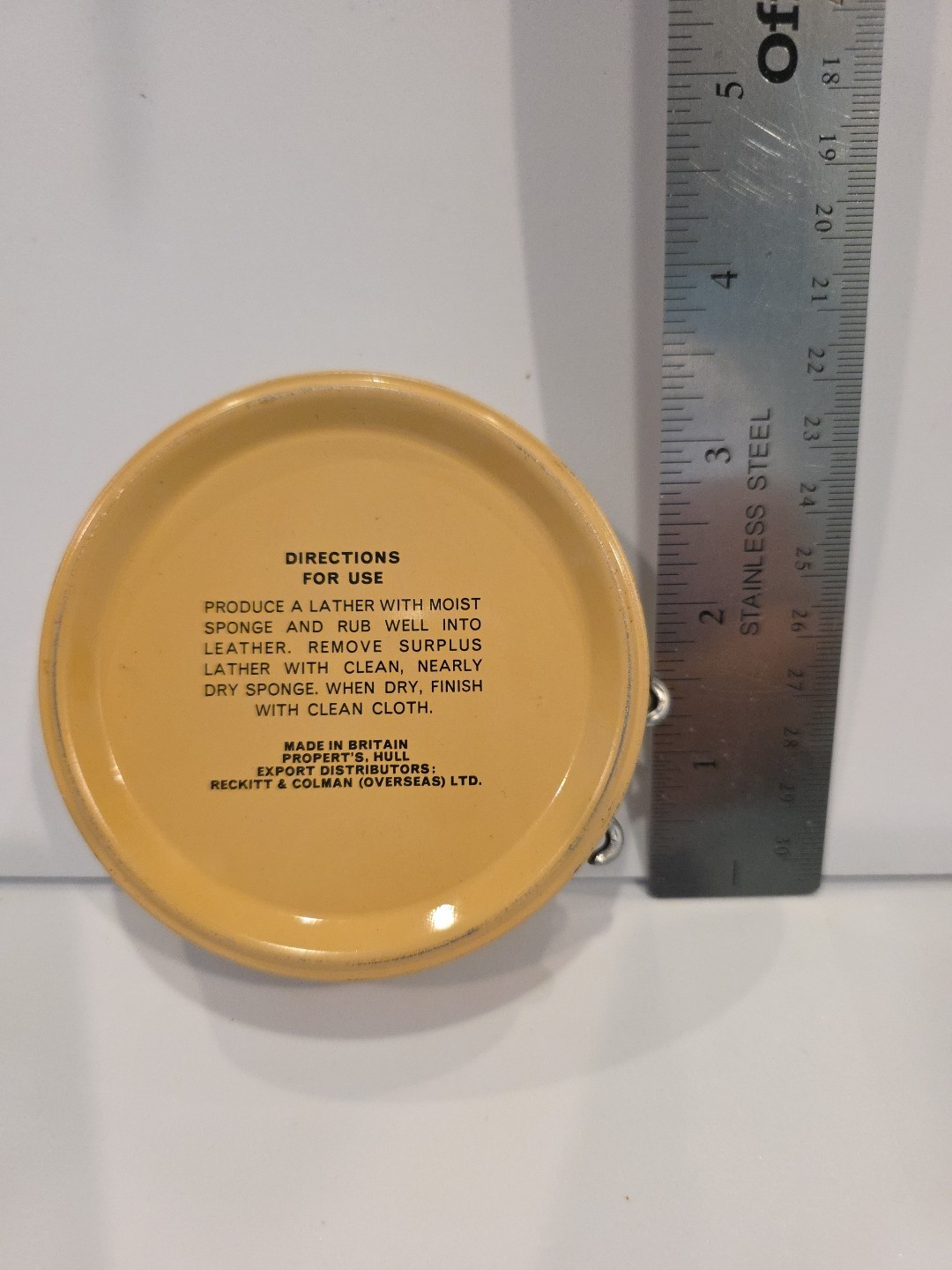 Vintage Propert’s Leather & Saddle Soap Round Advertising Tin Tan and Brown