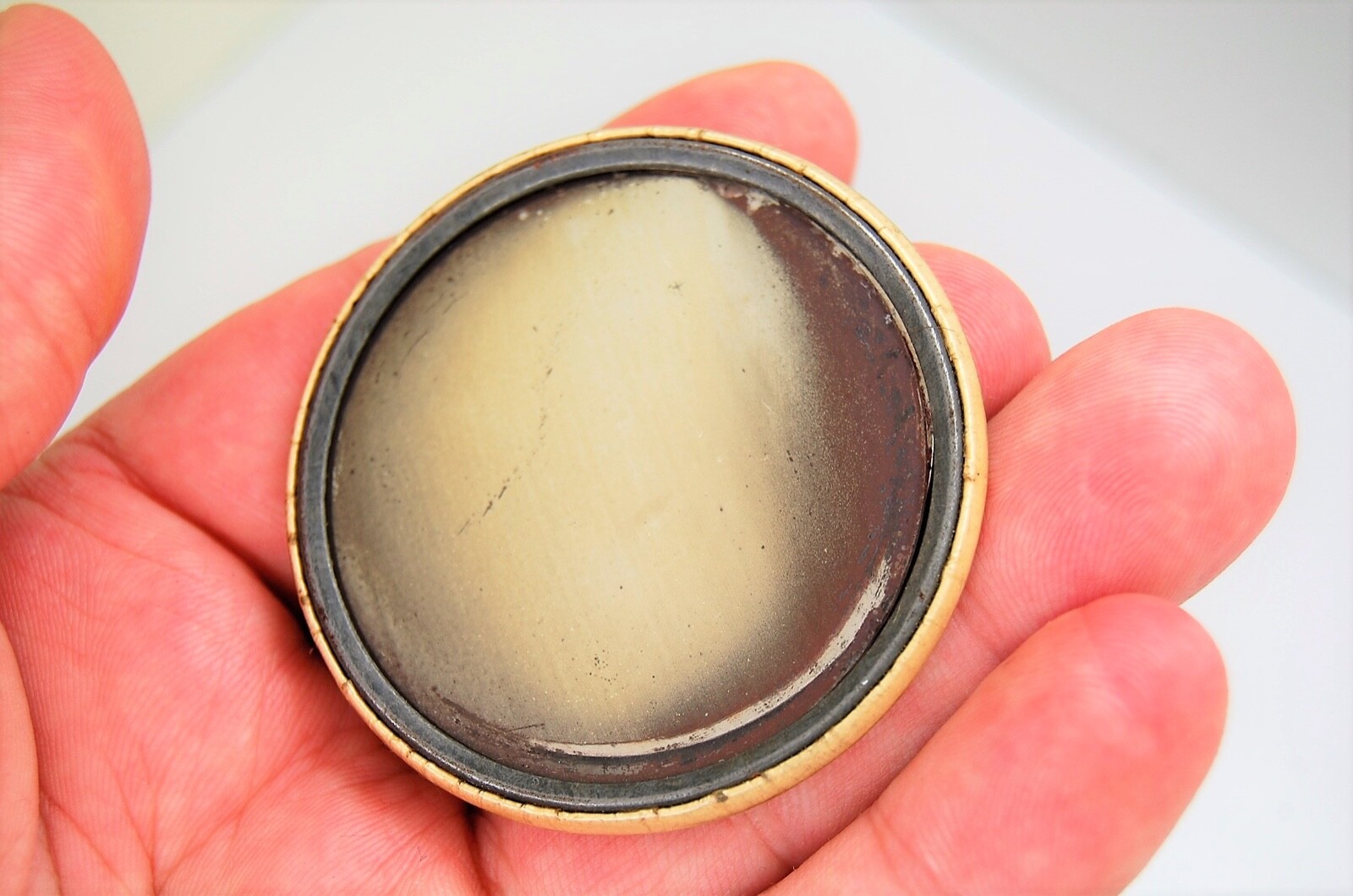 LOT OF TWO ANTIQUE PHOTO POCKET / PURSE MIRROR FAMILY PORTRAITS