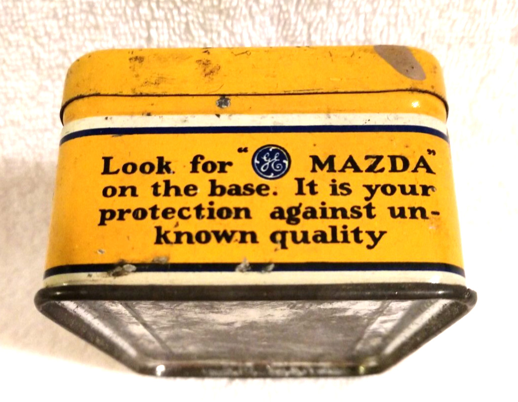(Edison Mazda Lamps for Your Car) Truck Spare Bulb Kit Tin Lamp Advertising Rare