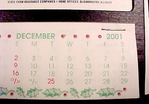 State Farm Insurance 2002 Desk Calendar Iowa City IA Randy Stevens Agent