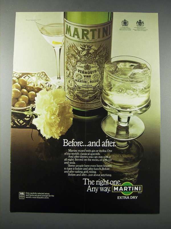 1977 Martini & Rossi Vermouth Ad – Before and After