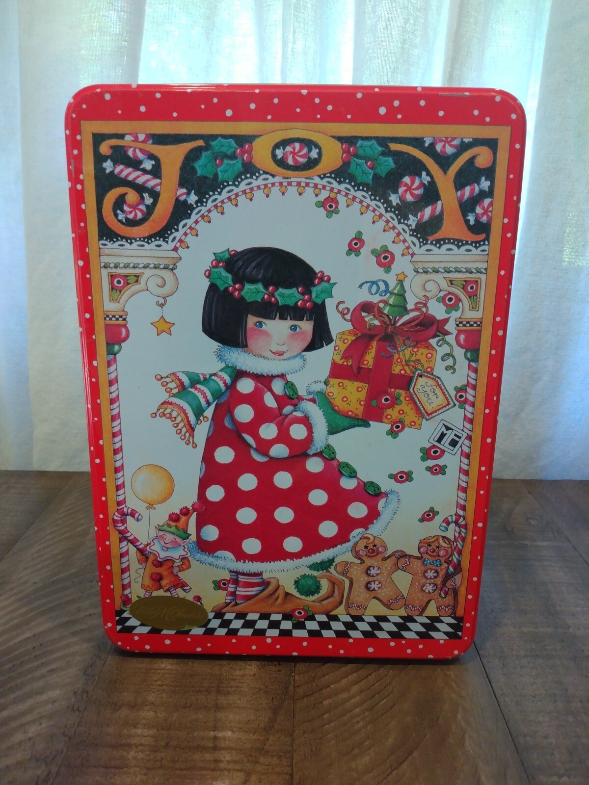 ETHEL M CHOCOLATE — Christmas Candy Tin Canister — 10 x 7 x 3.5″