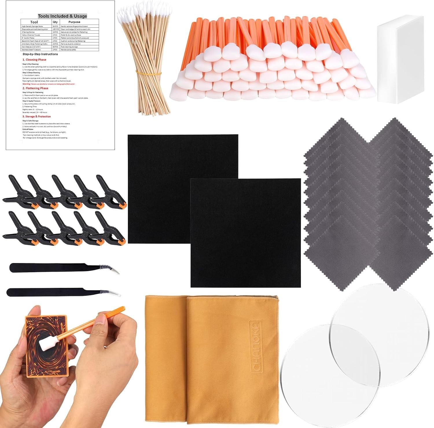 Advanced 238-Piece Cleaning Tools for Trading Cards & Collectible Preservation