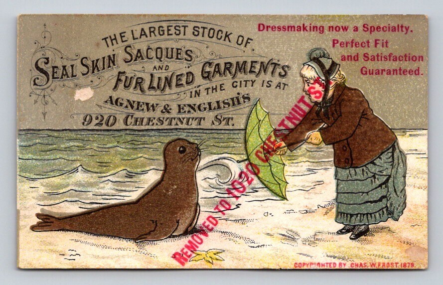 Agnew English Seal Skin Sacques Fur Lined Garments Woman Umbrella P149
