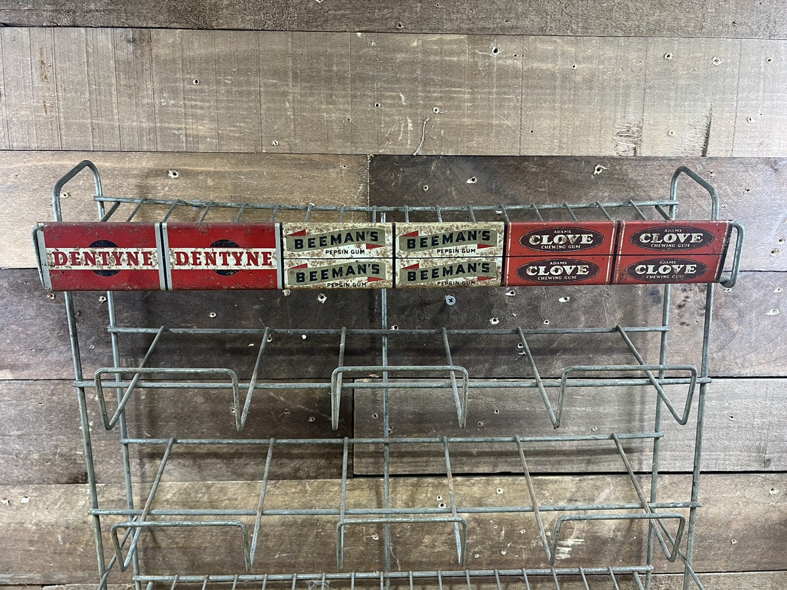 Vintage Chicklets Dentyne Beemans Gum Wire Store Countertop Display Rack Basket
