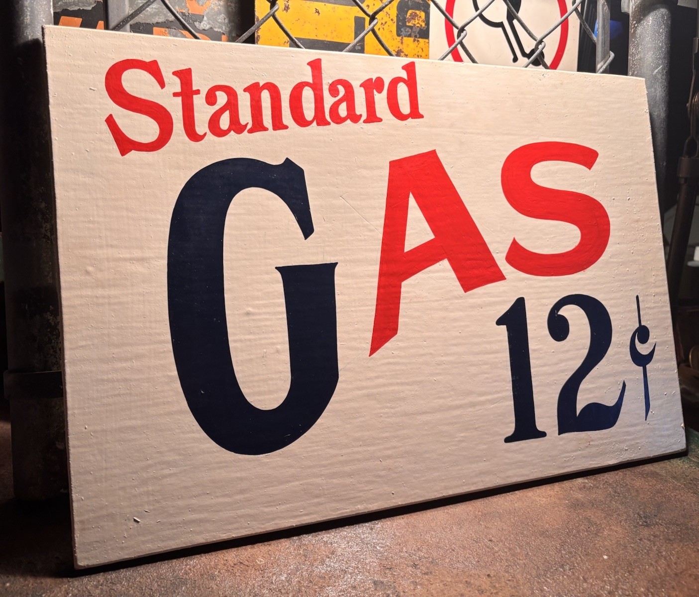 Hand Painted STANDARD Gas Advertising Sign On Wood 18 x 12”