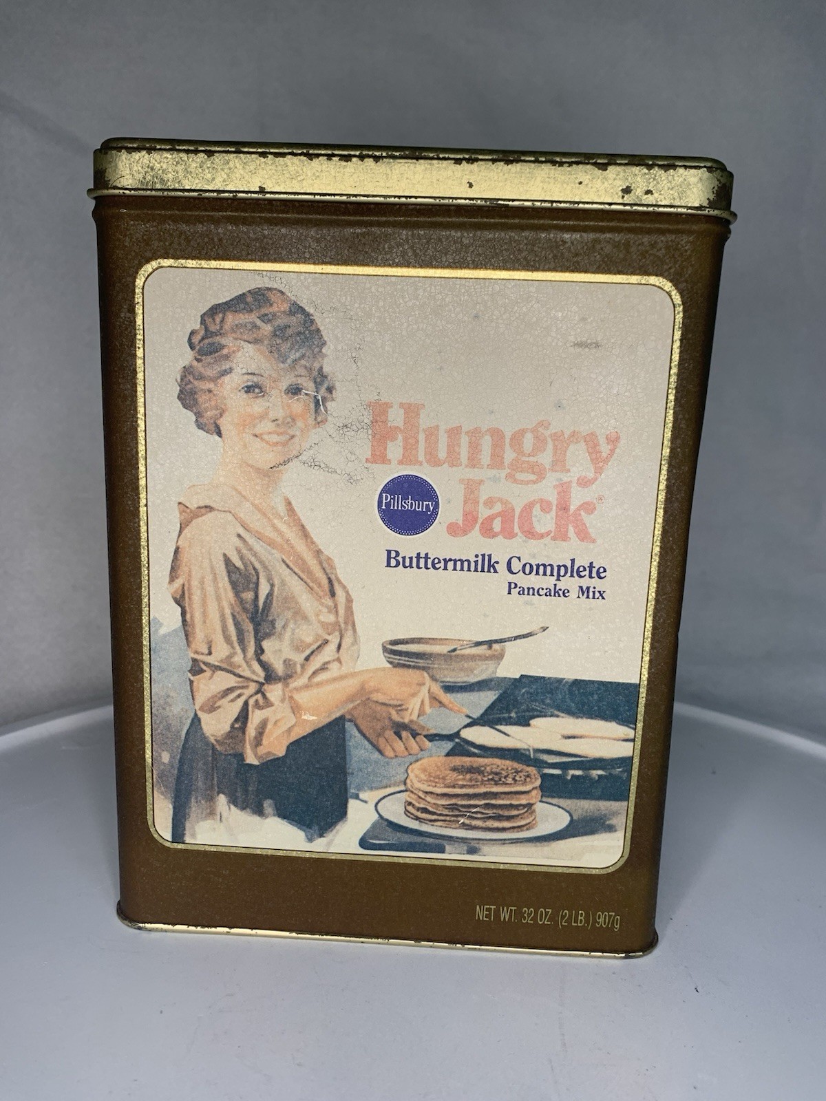 Vintage Pillsbury Hungry Jack Pancake Mix Tin Collectible Metal Box Empty