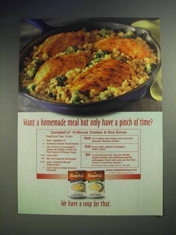2000 Campbell’s Soup Ad – 15-minute Chicken & Rice