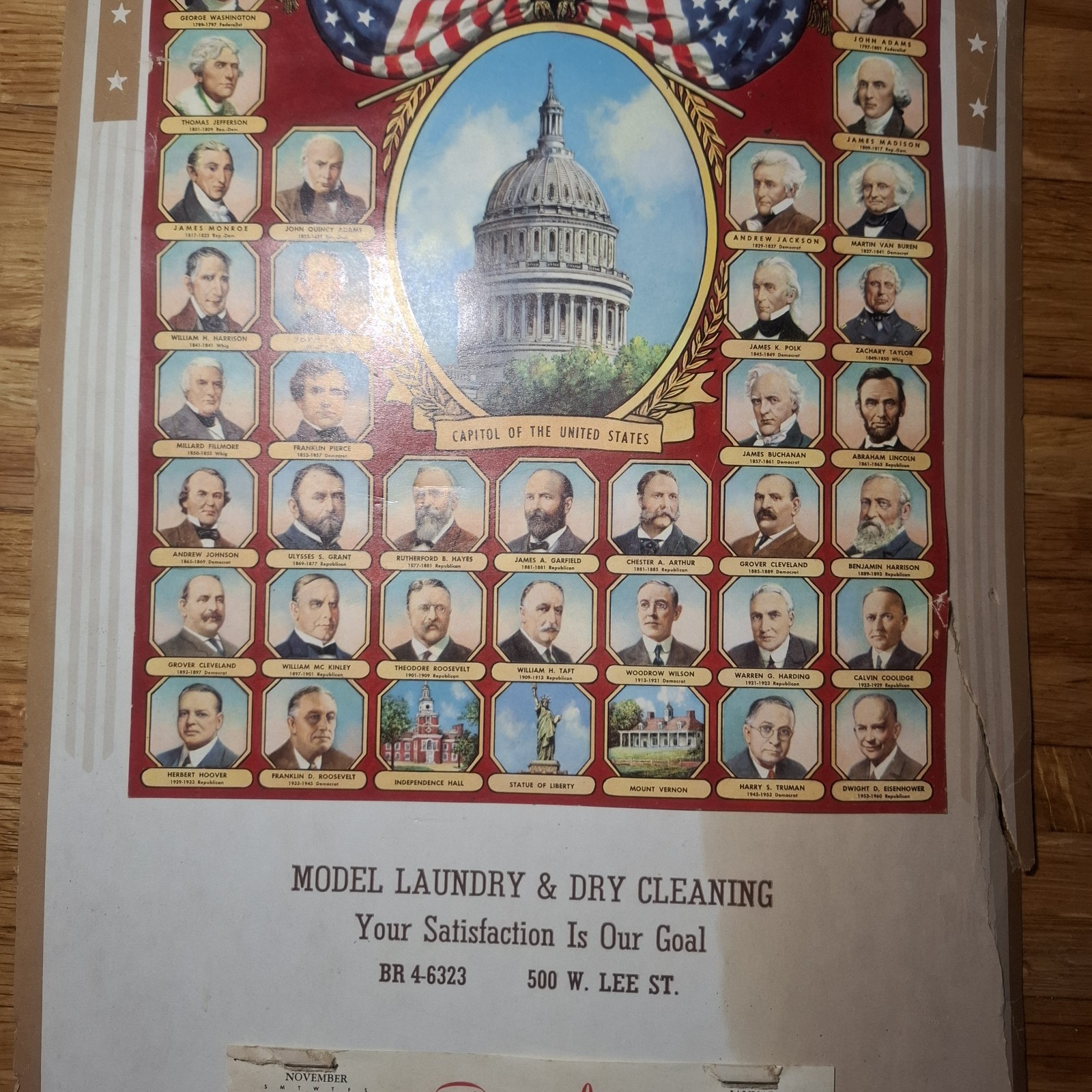 1961 MODEL LAUNDRY & DRY CLEANING Greensboro NC United states presidents
