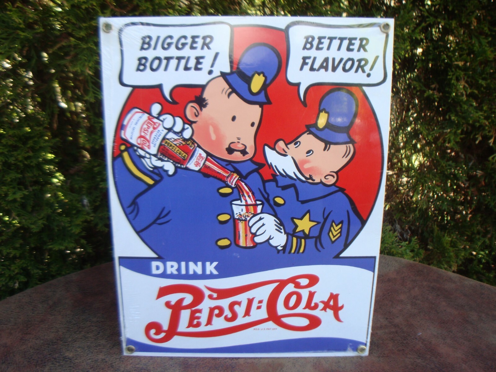 8-3/4″ x 11-1/4″ Drink Pepsi-Cola Porcelain Enameled Sign by Ande Rooney