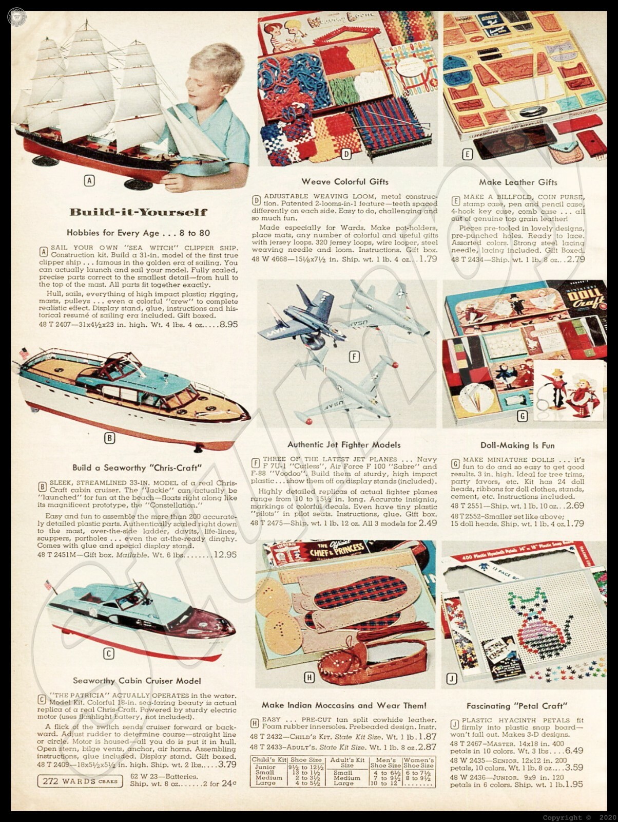 1957 AD Toy Chris Craft Seaworthy Cabin Cruiser ,Model Kit Metal Sign 9″ x 12″