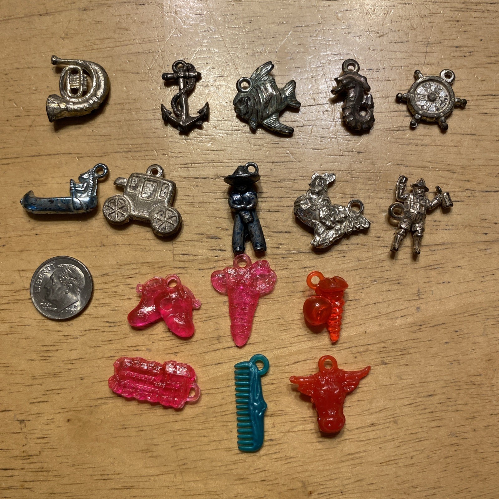 Lot of 16 VTG Cracker Jack & Gumball Vintage Charms Prizes Cereal Premiums
