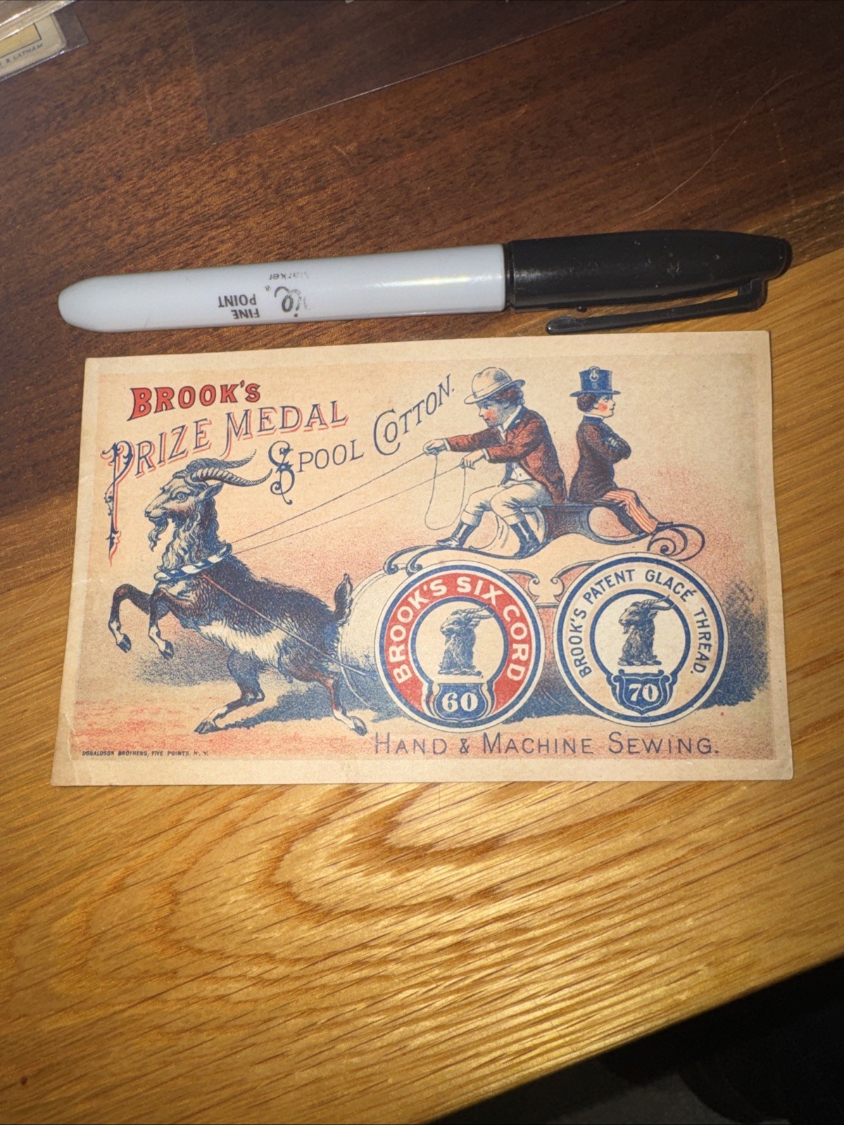 A. D. Matthew’s & Sons Trade Card-Brooks Spool Cotton-Brooklyn, NY. V65