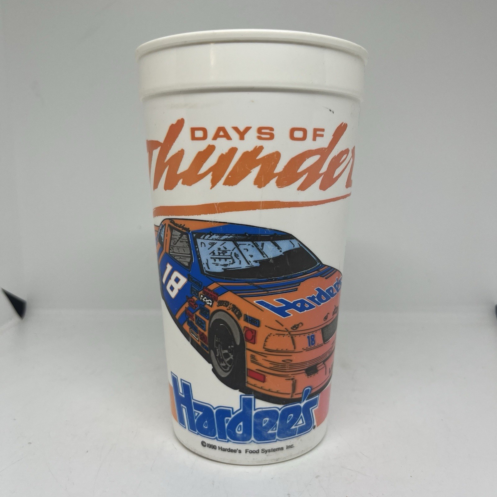 Vintage 1990 Days of Thunder Hardees Russ Wheeler Plastic Cup 90s NASCAR