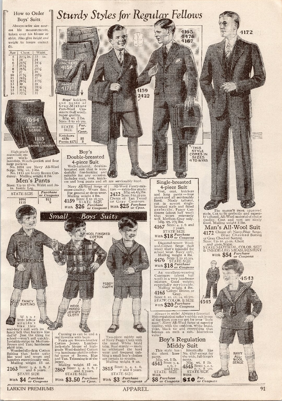 Larkin Print Clothing Ad 1920s Men’s Boys’ Fashion Catalog Shoes Robe Antique