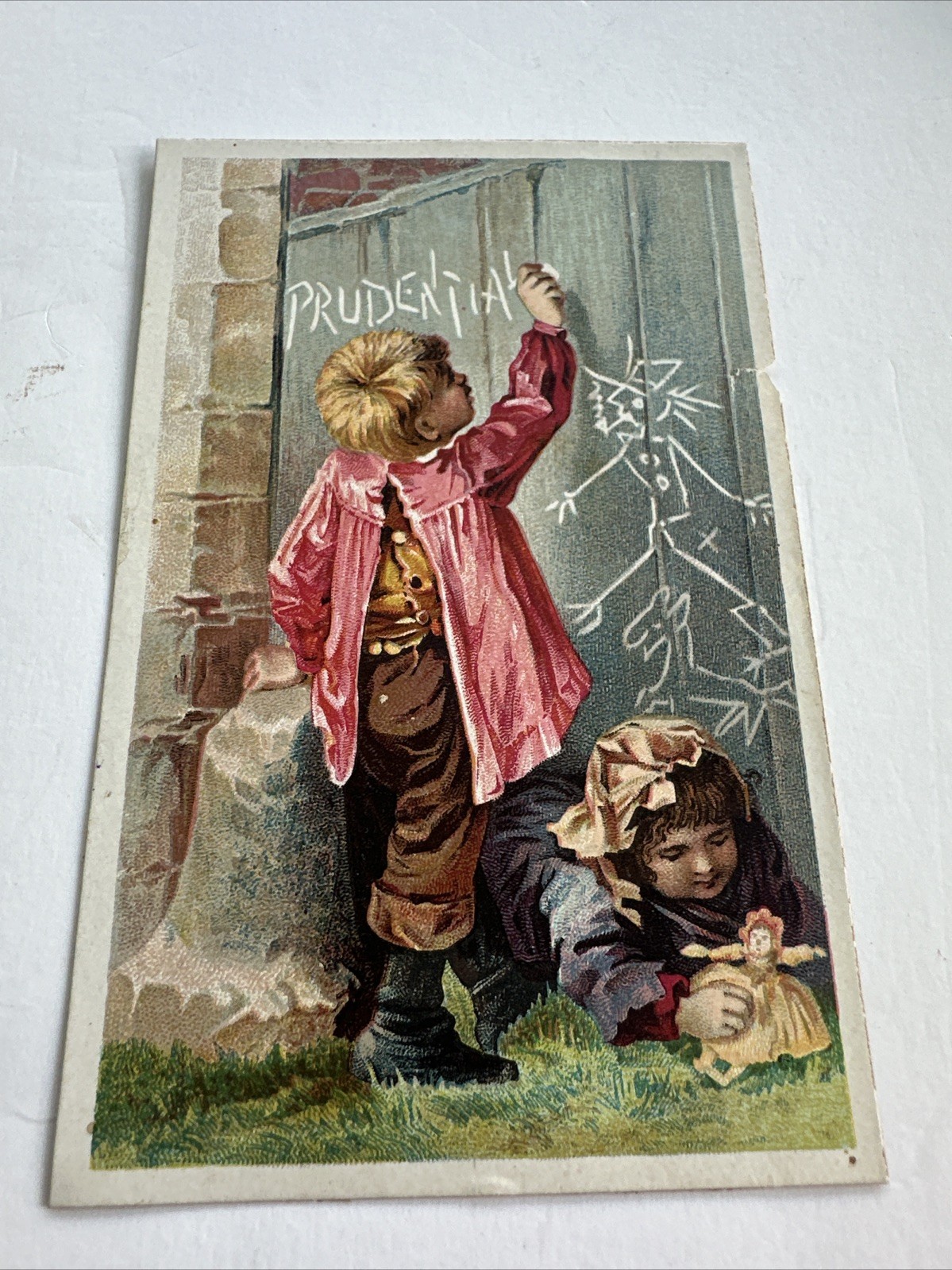 Vintage Prudential Insurance Co Newark NJ Children Playing Trading Card 4.75 x 3