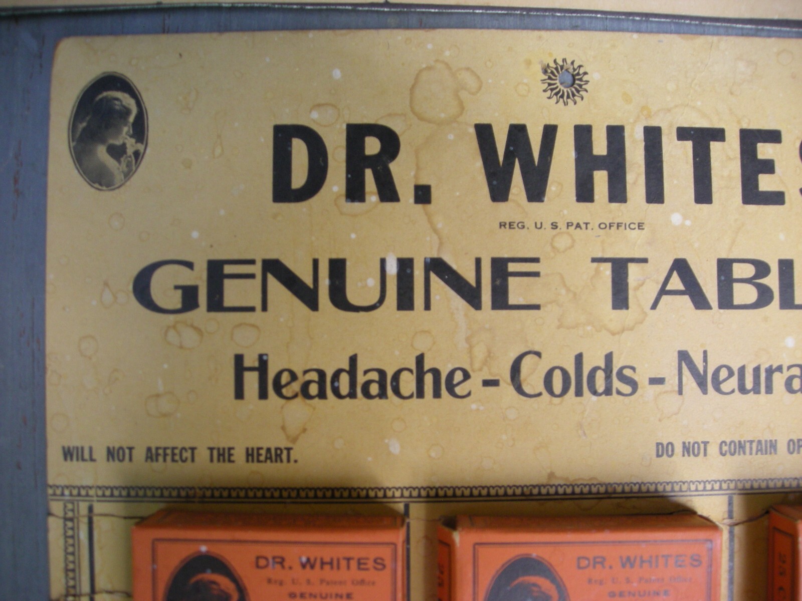 Antique DR. WHITES Lehighton, PA Medicine Advertising Store Display & Sign