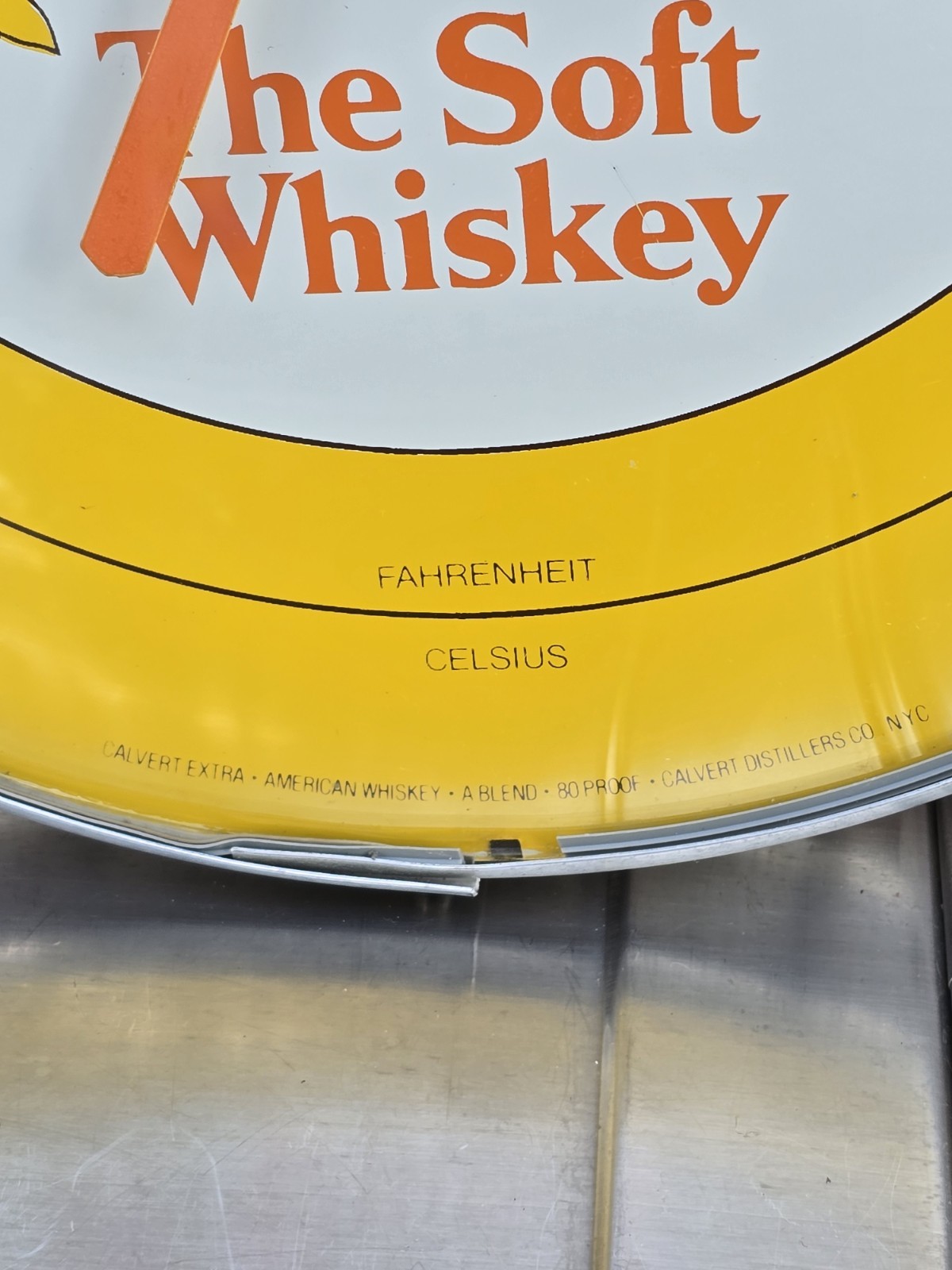 Vintage Calvert Extra Whiskey Thermometer -Glass Front – Made in the USA