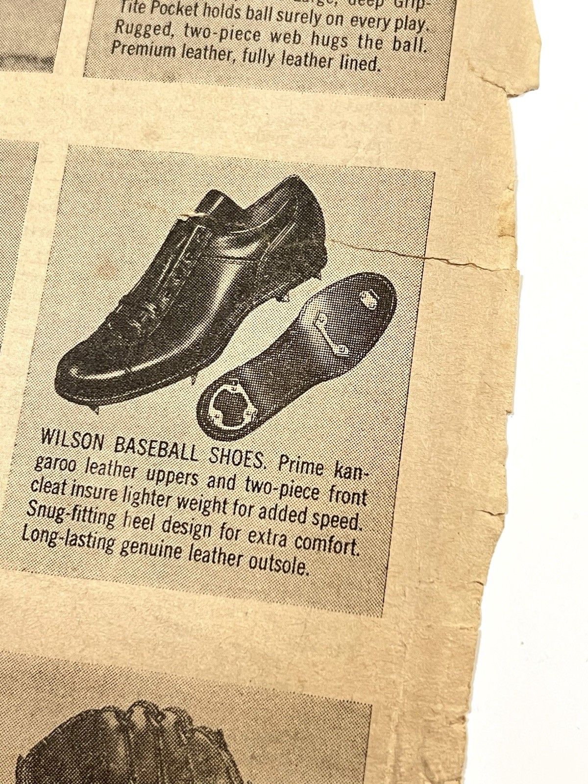 VTG 1963 Wilson Baseball Gloves Orig News Print Ad 30x39cm Aparicio Kaline TSN