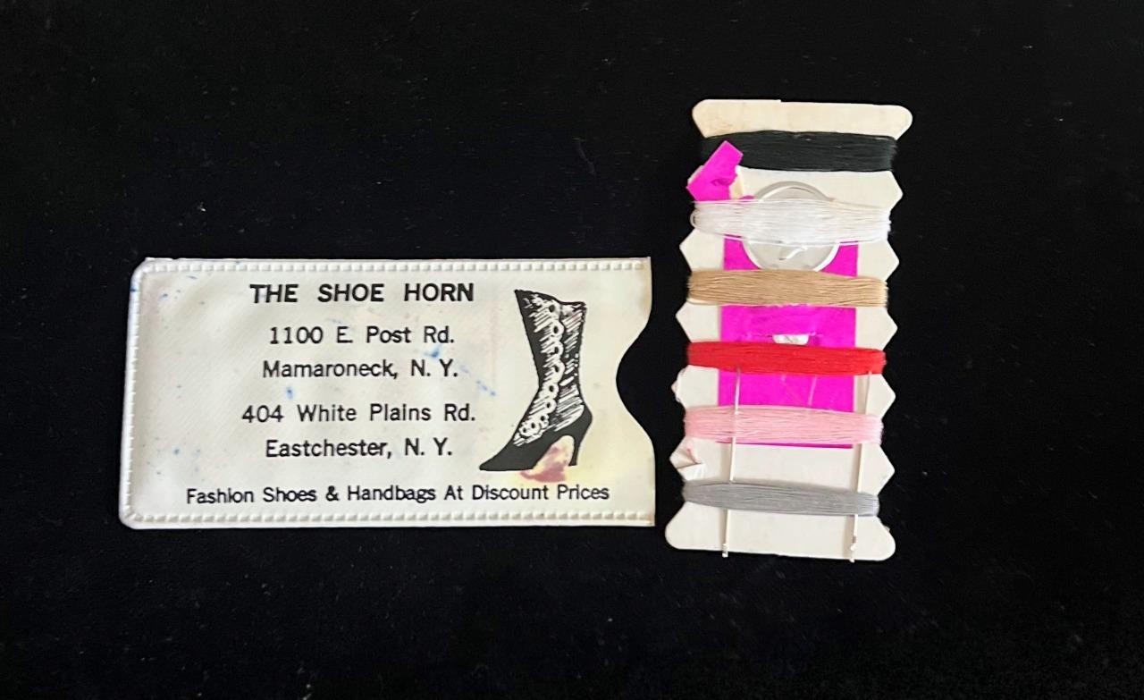 Advertising The Shoe Horn Mamaroneck NY Travel Repair Sewing Kit Plastic Sheath