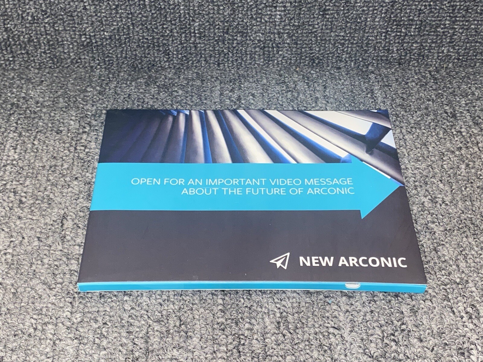 Arconic stock holder tablet marketing advertising screen paper Mailer Company