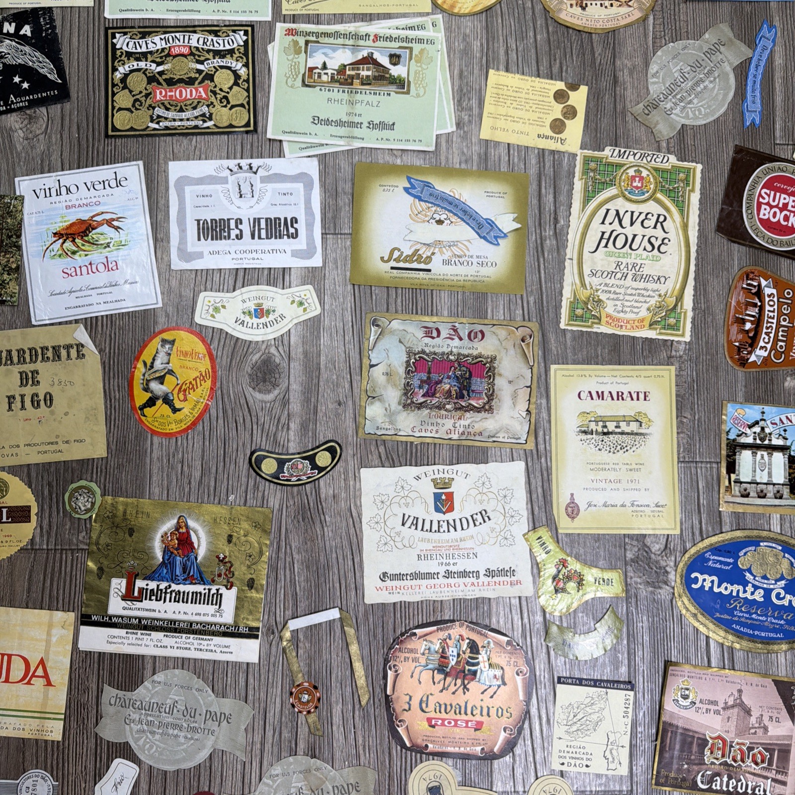 Large Lot Wine Beer Spirits Labels Vintage 100+ European 70’s