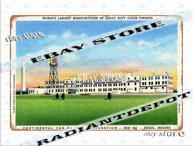 Tin Sign 1940 Industrial Flooring Manufacturer Factory Ad home bar