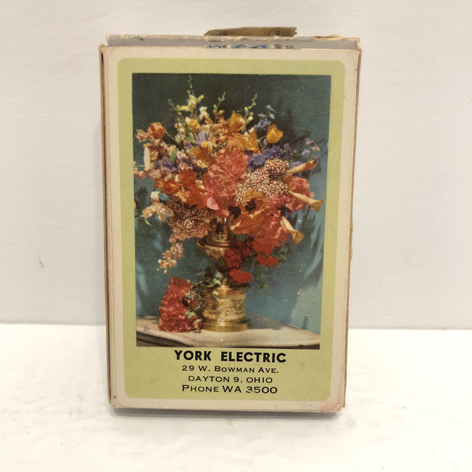 VTG York Electric 1950’s Advertising Playing Cards Dayton Ohio Flower Bouquet