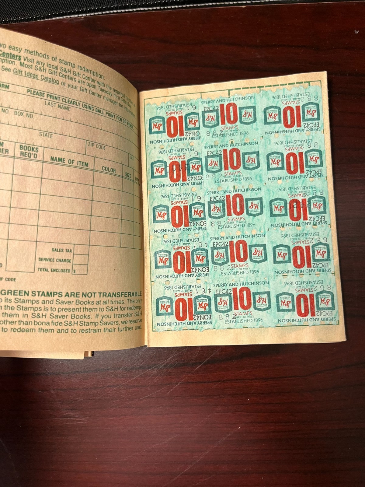 Vintage Lot of 2 S&H Green Stamps 10’s and 50’s Gift Saver Books “USED”