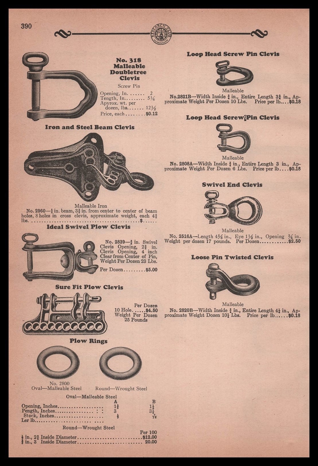 1931 Malleable Double Tree Clevis Sure Fit Plow Clevis Rings Vintage Print Ad