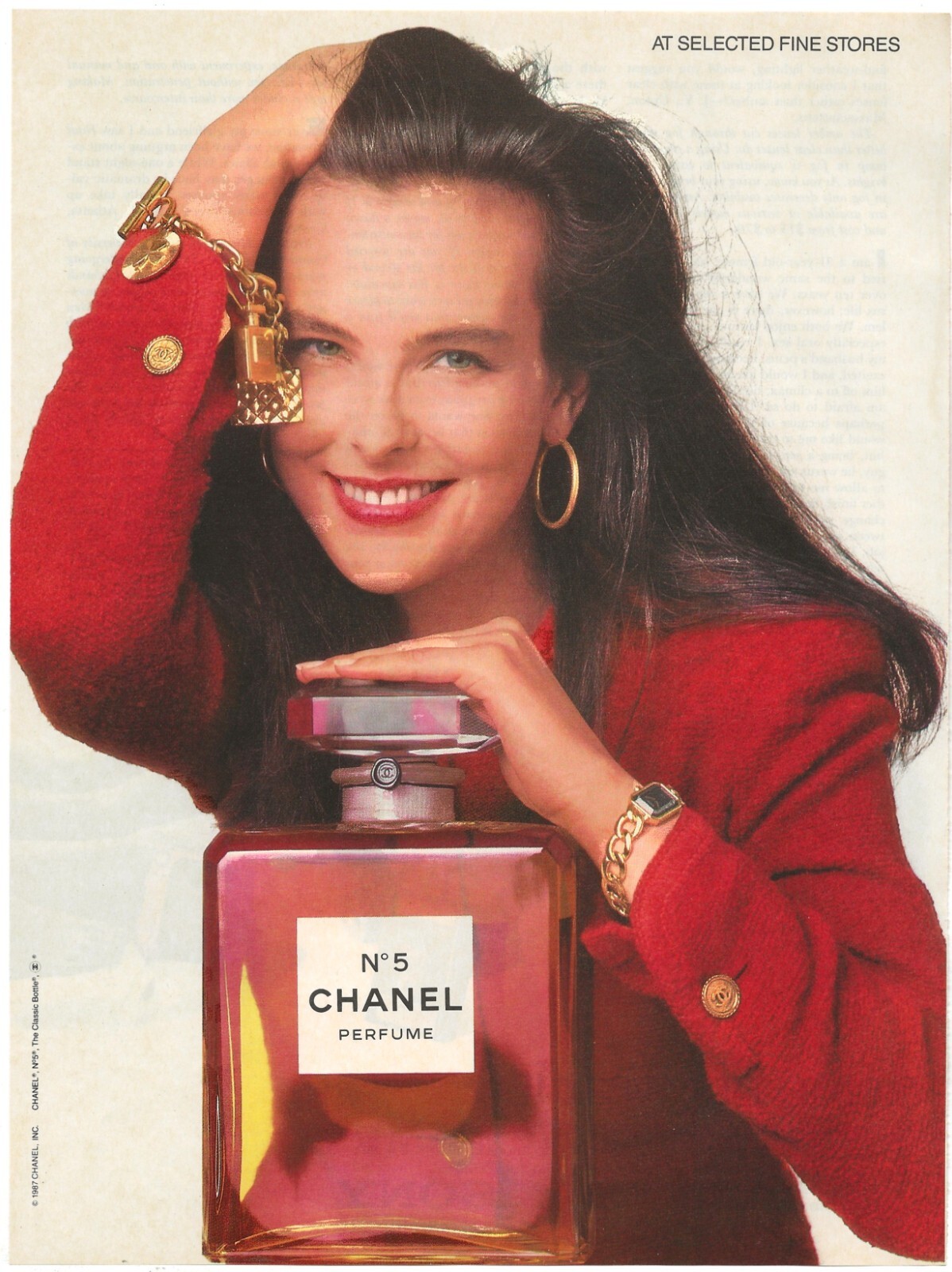 Vintage Print Ad Chanel No 5 Perfume – Giant Bottle – Jan 1988