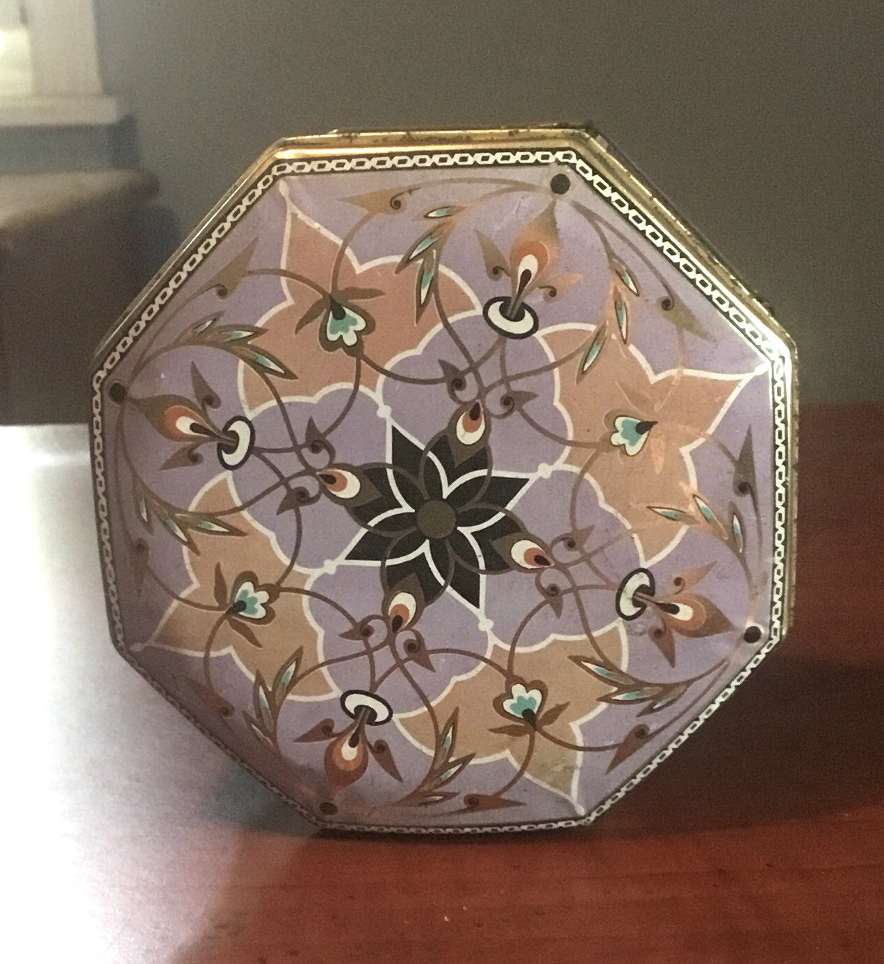 Meister Vintage Mosaic Hexagon Tin Box Container – Brazil