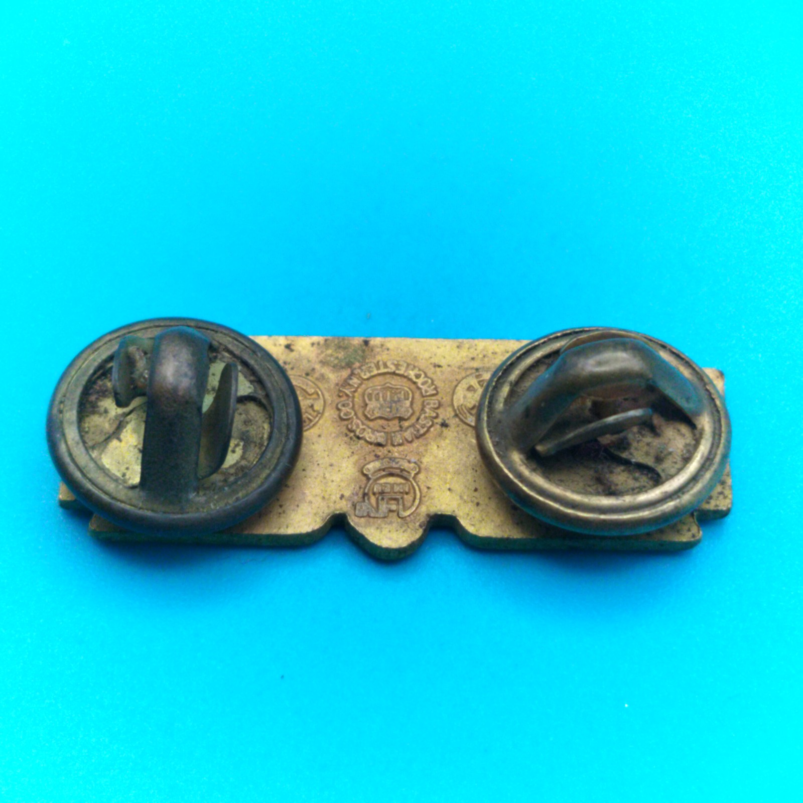 Vintage USO Camp Shows Eagle Pinback Badge Bastian Bros Military Pin