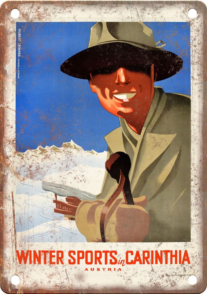Metal Sign – Vintage Austria Travel Poster – Retro Look Reproduction T429