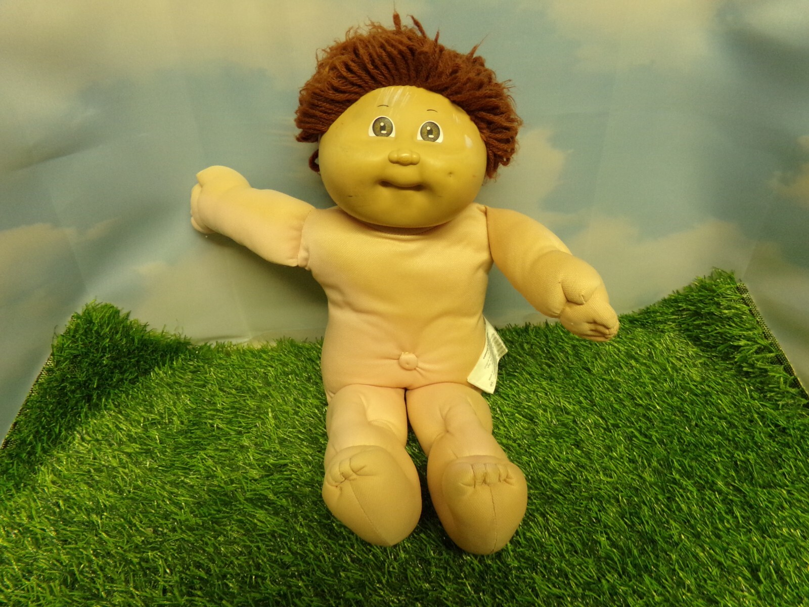 CABBAGE PATCH KIDS DOLL coleco BROWN HAIR has marks on face