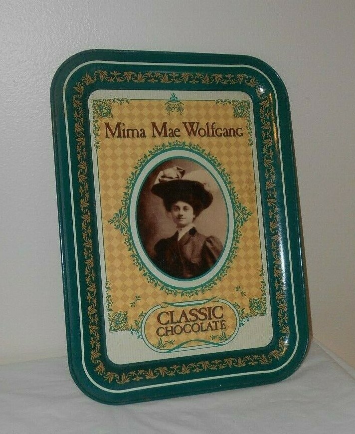 Mima Mae Wolfgang Classic Chocolate 12″ x 8 3/4″ Tin / Metal TRAY Candy Co