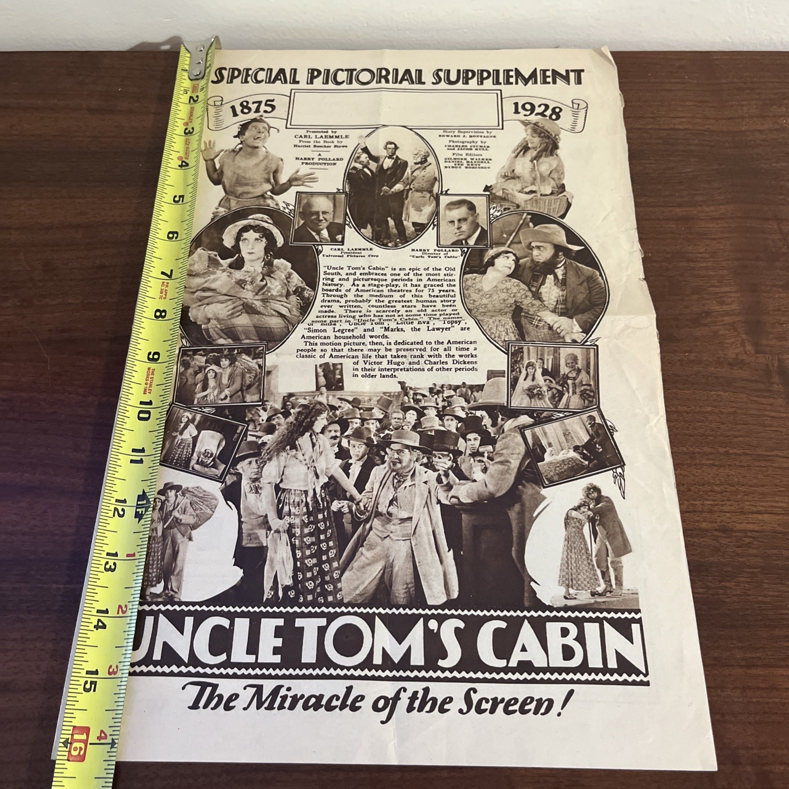 Rare 1928 Uncle Tom’s Cabin Advertisement Paper Universal Motion Picture