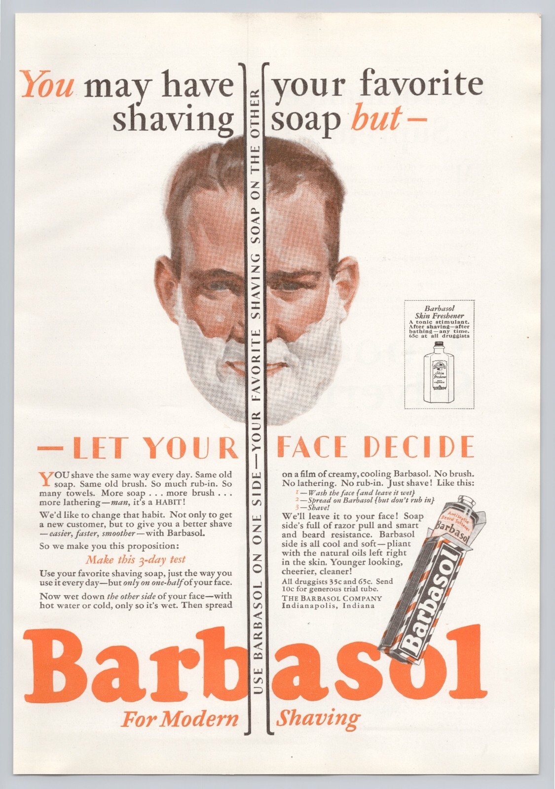 1928 Barbasol For Modern Shaving VINTAGE PRINT AD AM28