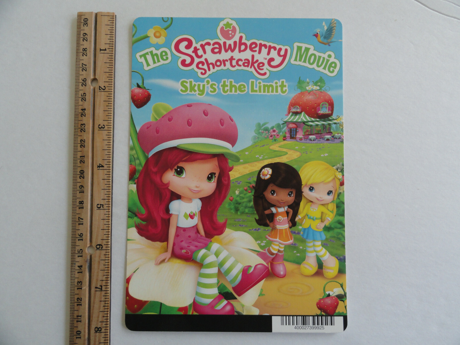 THE STRAWBERRY SHORTCAKE MOVIE SKY’S THE LIMIT – BLOCKBUSTER BACKER CARD 5″X8″