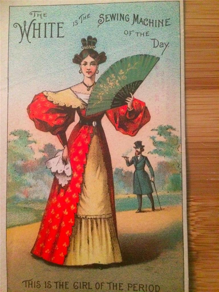 Victorian Trading Card The White is The Sewing Machine of The Day Excellent