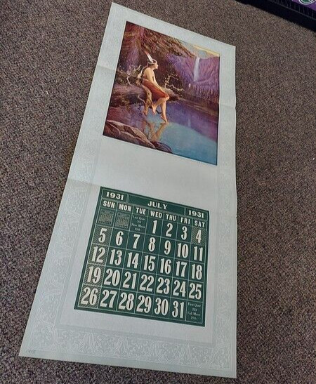 Massive! 48″ 1931 Calendar The Thos. D. Murphy Co L Goddard An American Princess