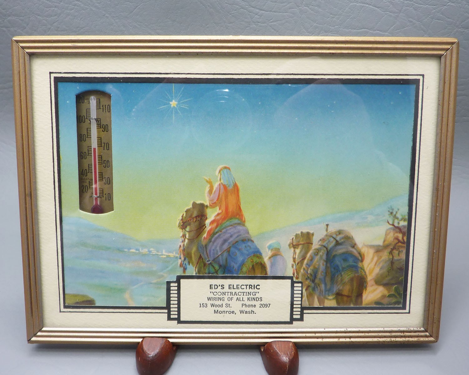Vintage 1951 Advertising Thermometer Calendar, Ed’s Electric, Monroe, Washington